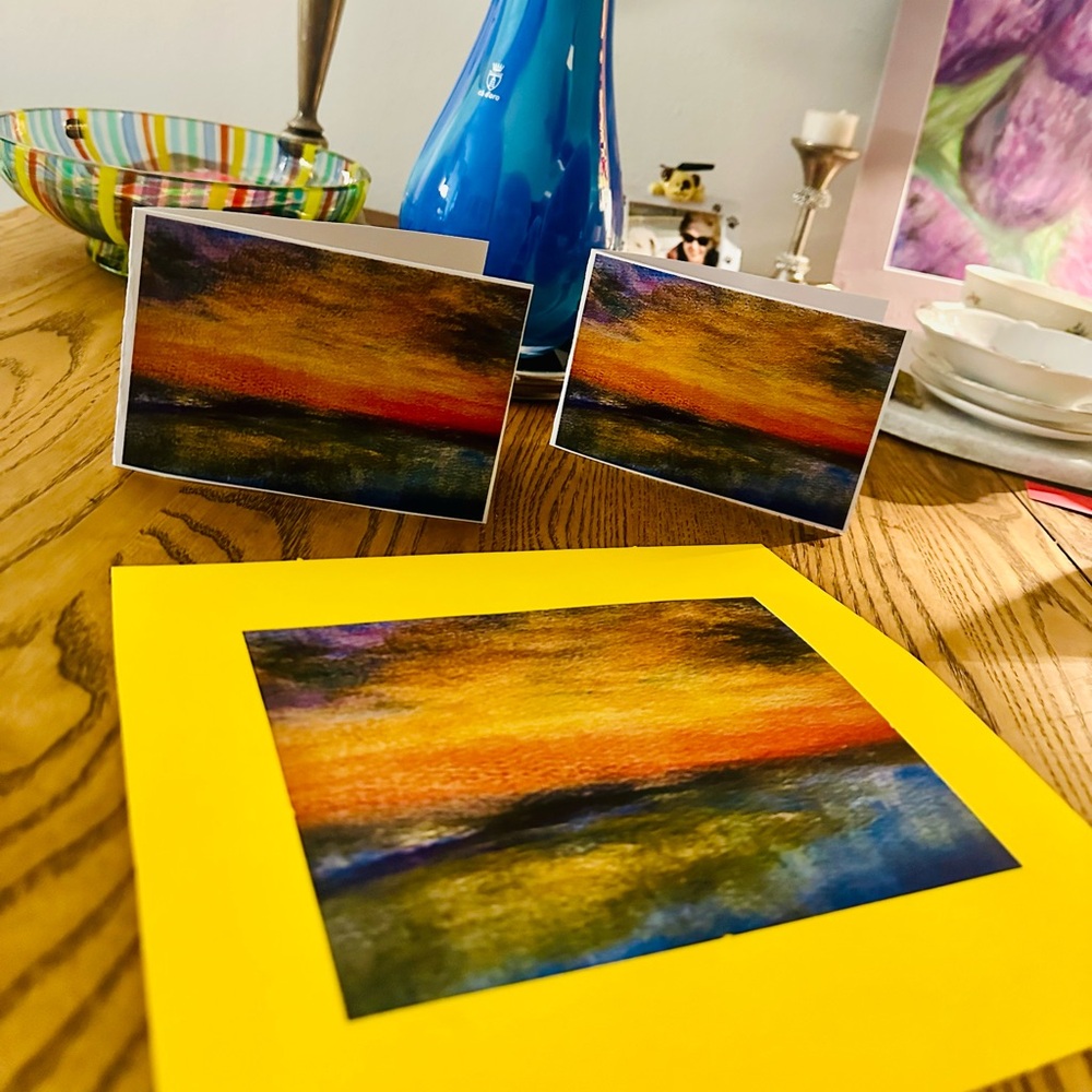 Vibrant Sunset Abstract Art Print - Picture 1 of 3
